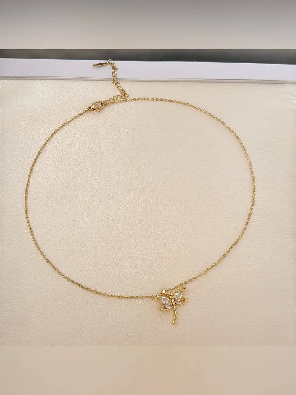 CZ Dragonfly Pendant Necklace for Women